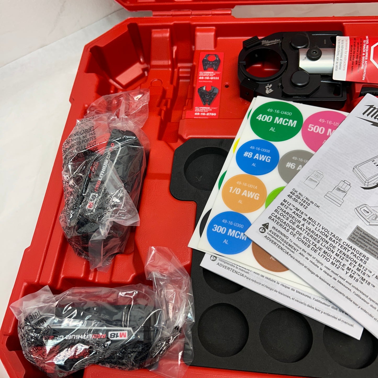 MILWAUKEE M18 18V FORCE LOGIC 600 MCM CRIMPER KIT 2679-22