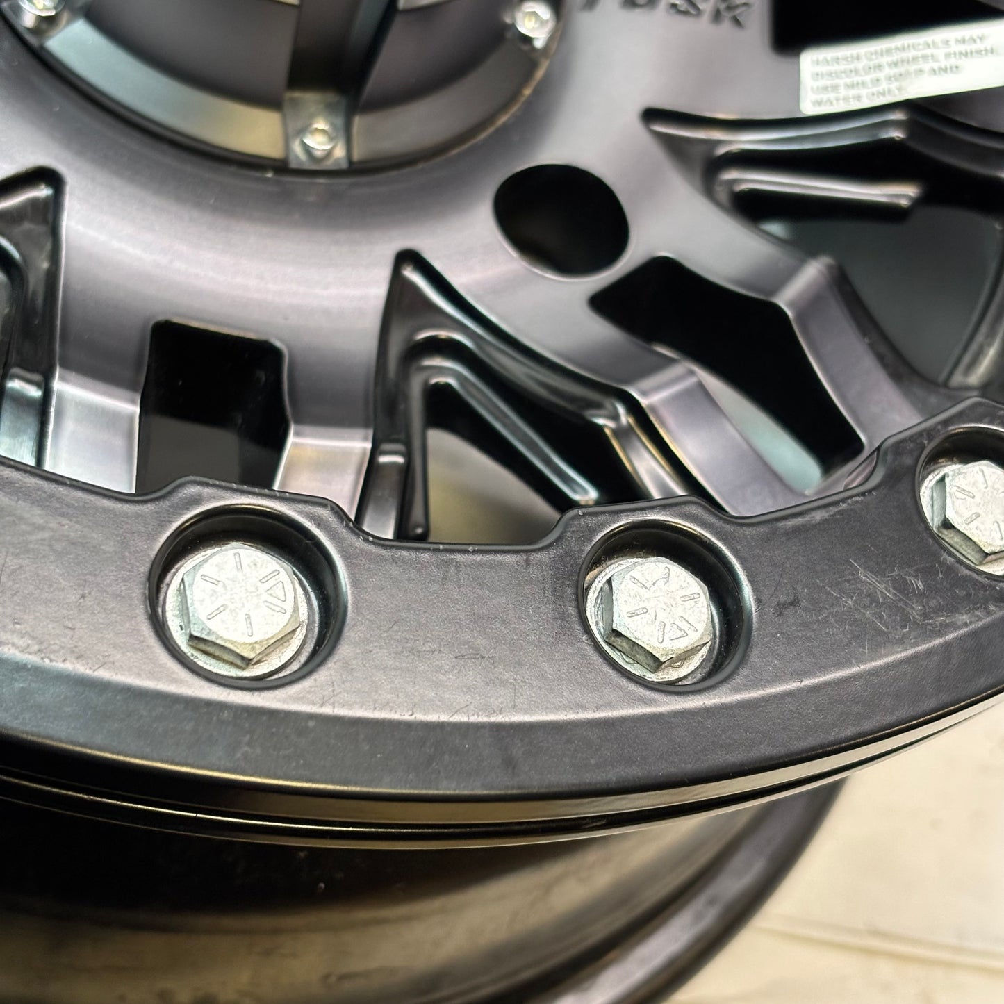 TUSK TETON BEADLOCK ATV/UTV GUN METAL/BLACK WHEELS 14X7 4/156 ET+5