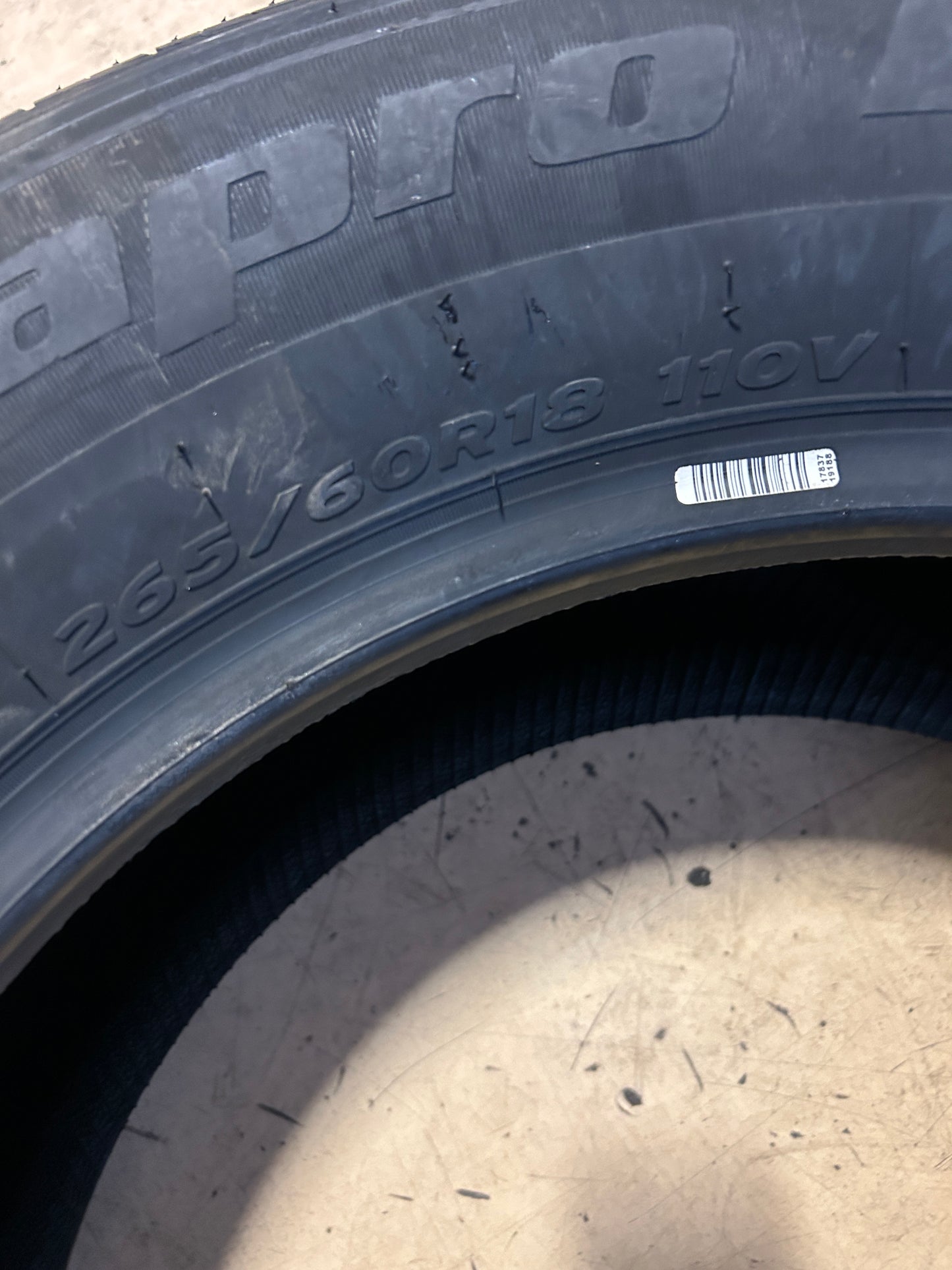 HANKOOK DYNAPRO HP2 BSW P 265 60 18 110V ALL SEASON TIRE 1015266