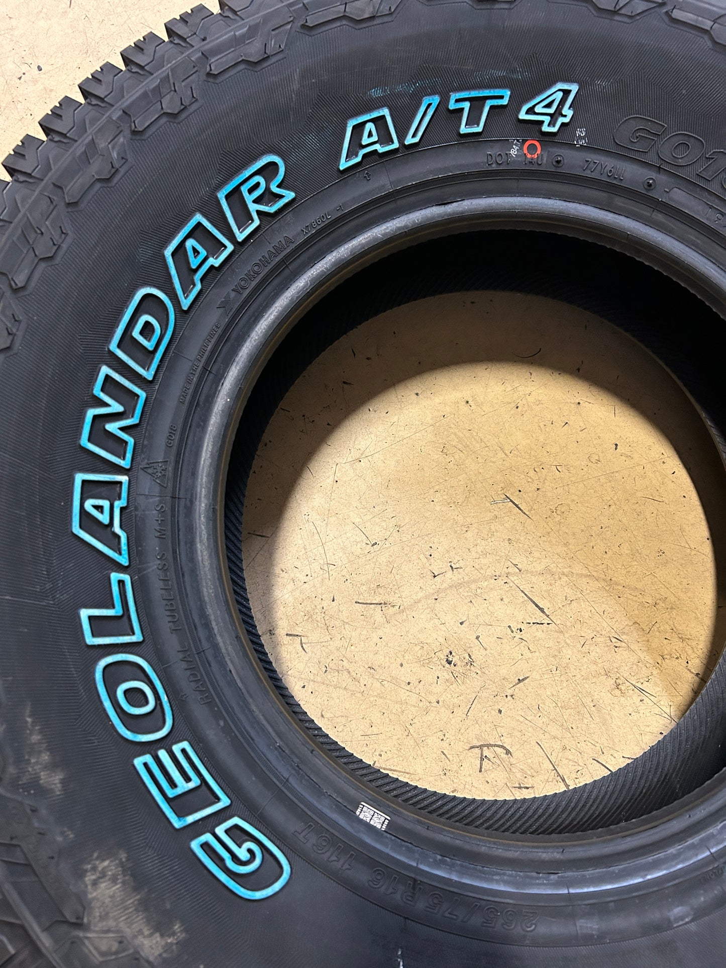 YOKOHAMA GEOLANDAR A/T4 G018 OWL P 265 75 16 116T SL ALL TERRAIN TIRE 110101891