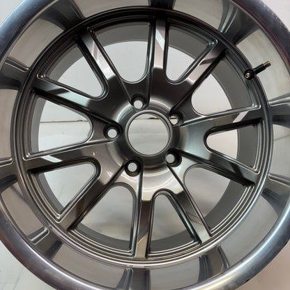 RIDLER 650 WHEEL 18X9.5 5X120.65 GLOSS GREY W/ POLISHED LIP 0MM 650-8961G