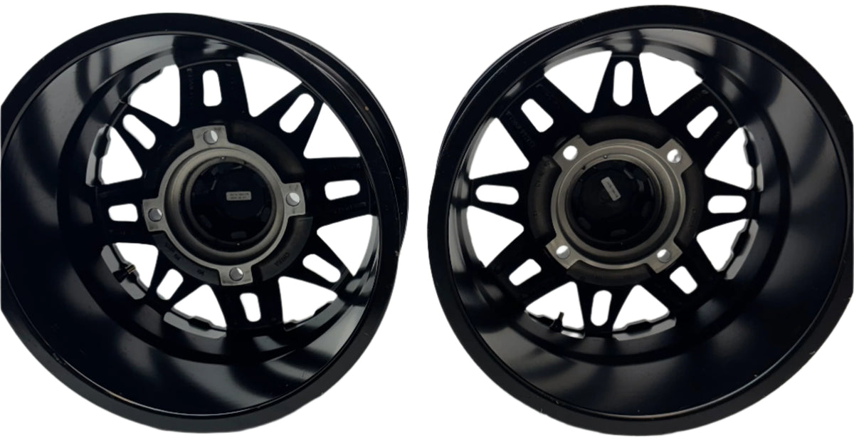 2 TUSK TD672 BLACK MATTER WHEELS 15X7 ET 30 4X6-1/4