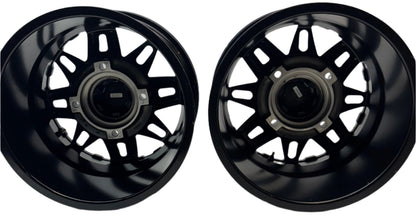 2 TUSK TD672 BLACK MATTER WHEELS 15X7 ET 30 4X6-1/4