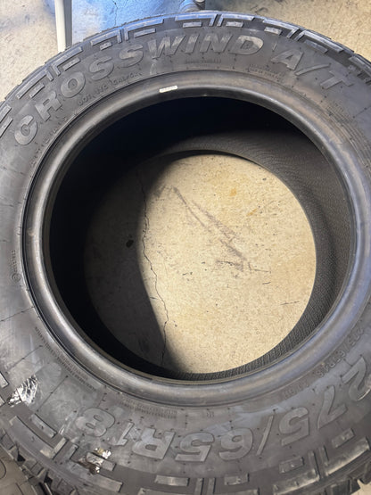 2 NOS ATLAS CROSSWIND A/T BSW P 275 65 18 116H ALL TERRAIN TIRE NA1374513