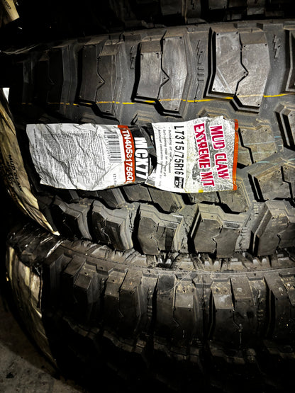 (TODO) MUD CLAW EXTREM MT LT 315 75 16 121/118Q LRD 8 PLY MUD TERRAIN TIRE MCX77