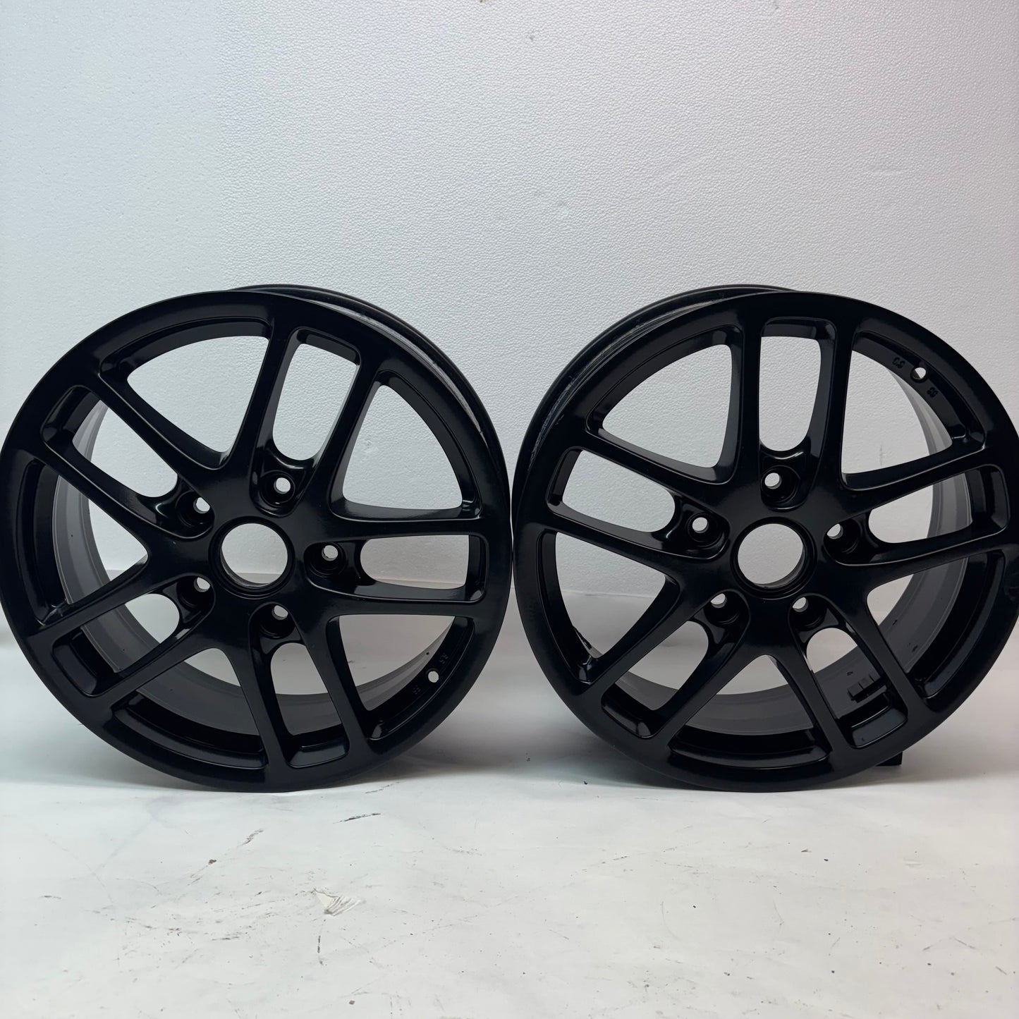 4 USED PORSCHE STAGGERED WHEEL SET F-17X6.5 ET 55 R- 17X12 ET 50 98736212601 98736212206