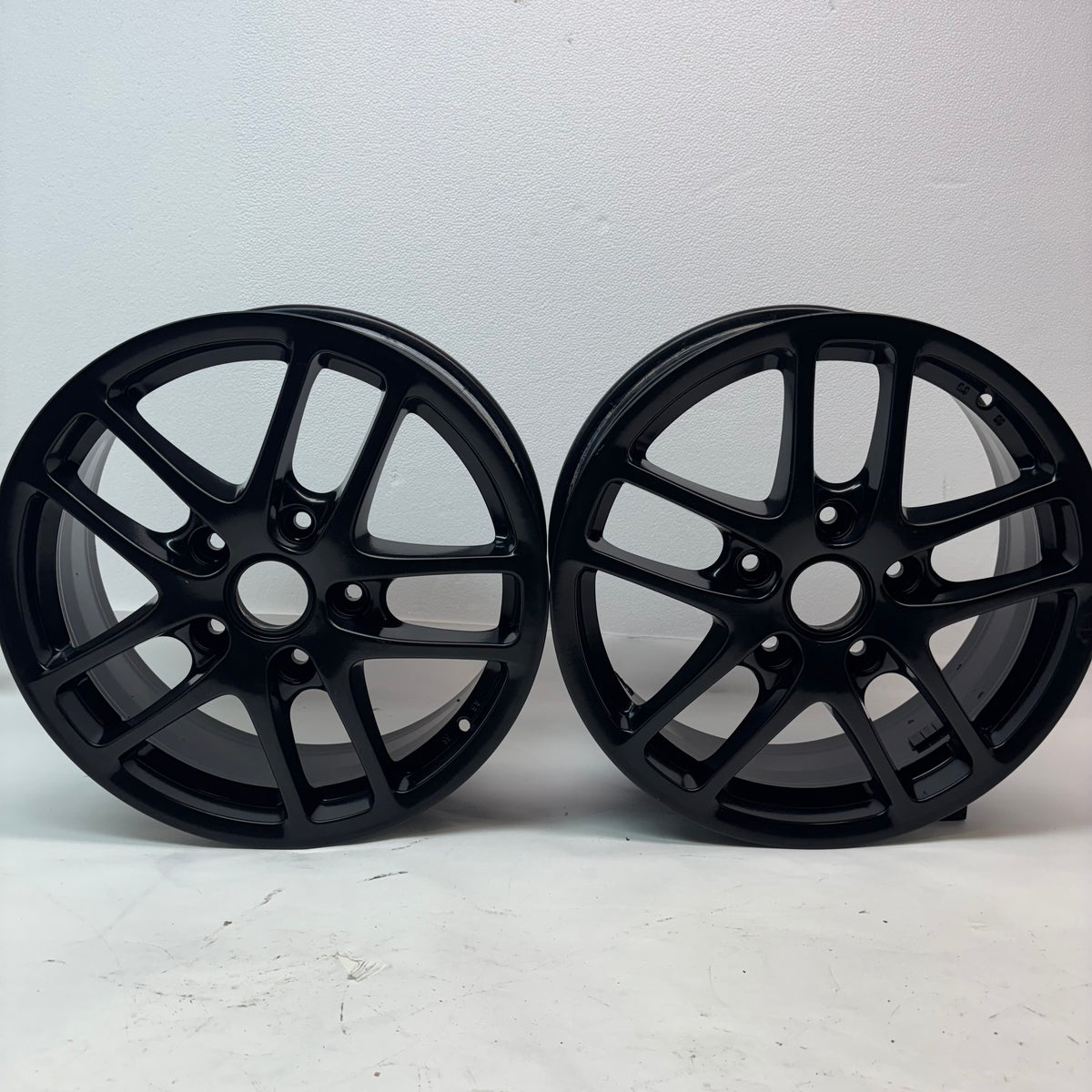 4 USED PORSCHE STAGGERED WHEEL SET F-17X6.5 ET 55 R- 17X12 ET 50 98736212601 98736212206