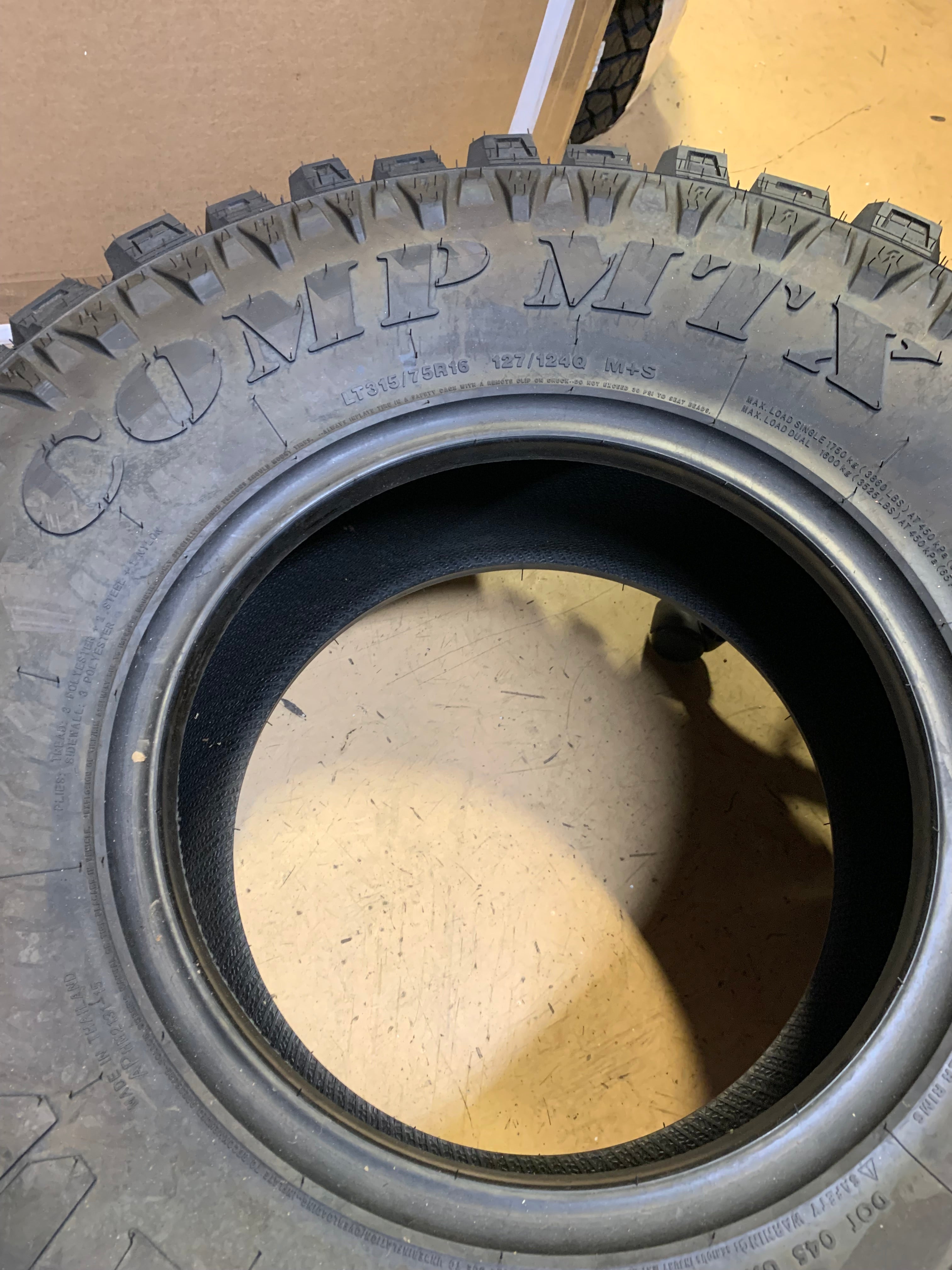 (KSL ONLY) 2 MUD CLAW COMP MTX BSW LT 315 75 16 127/124Q 10 PLY MUD TIRE MTX77