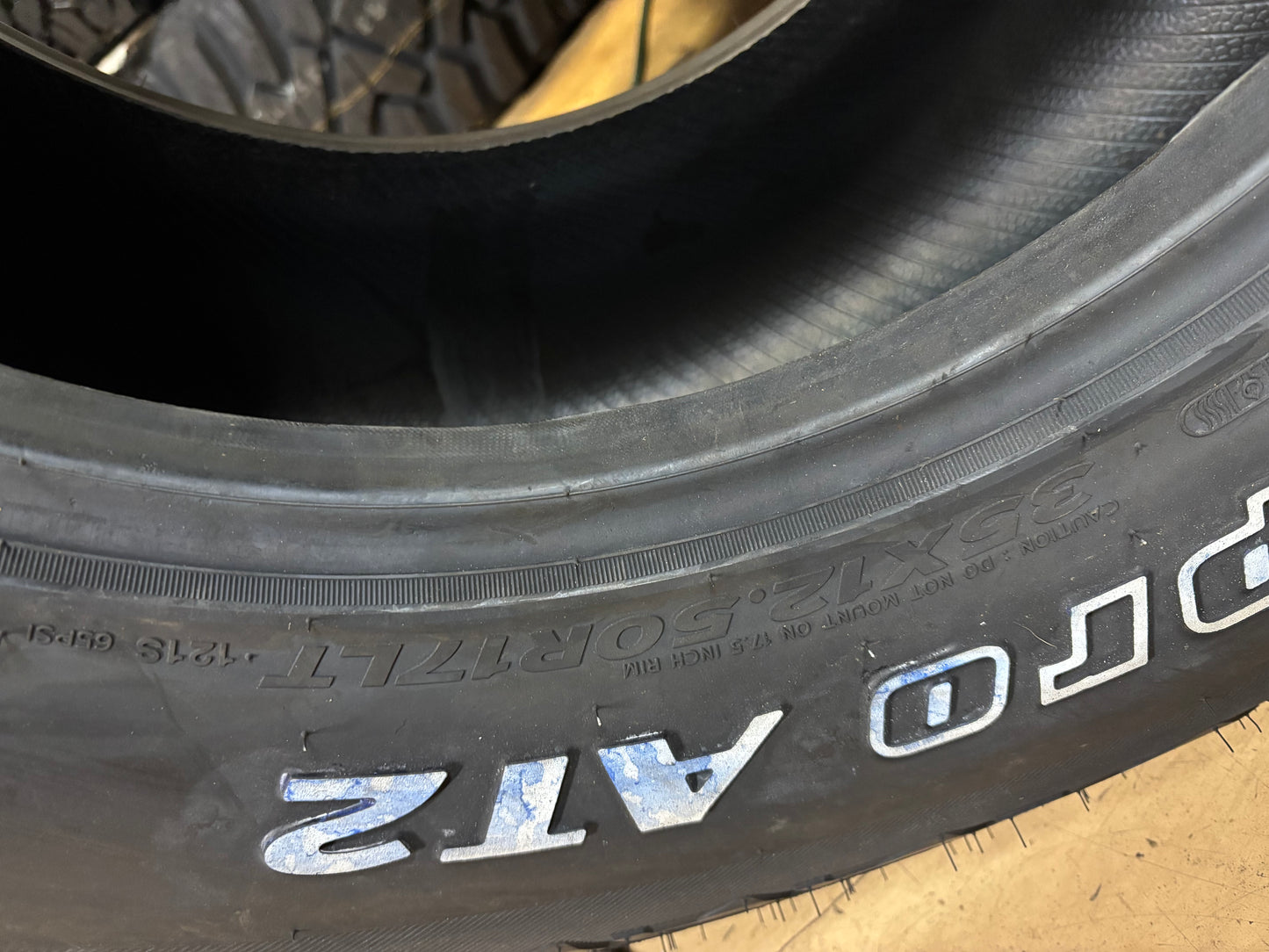 2 HANKOOK DYNAPRO AT2 BSW  BSW LT 35 12.5 17 121S LRE 10 PLY ALL TERRAIN TIRES 2021066