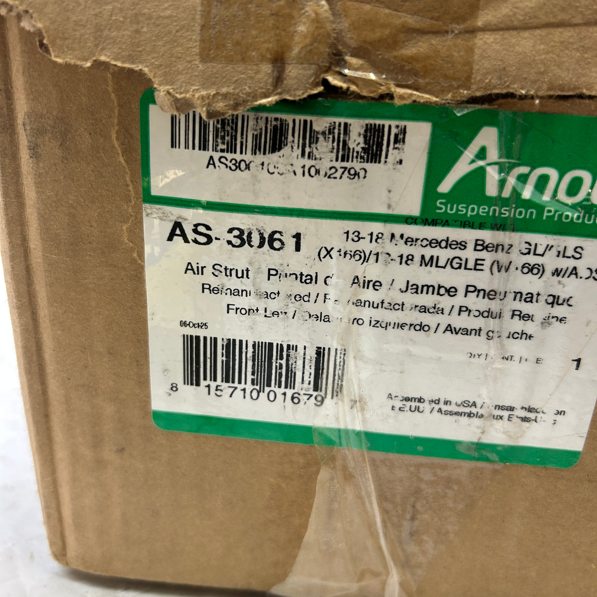 ARNOTT AIR SUSPENSION AIR STRUT FOR MERCEDES BENZ GL CLASS 12-19  AS3061
