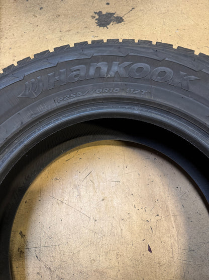 NOS HANKOOK I PIKE RW11 (STUDABLE) BSW P 255 70 18 112T WINTER TIRE 1009536