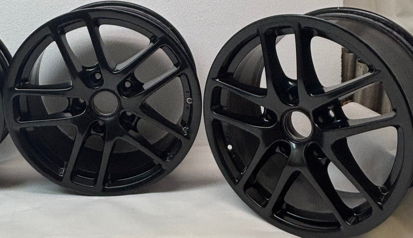 4 USED PORSCHE STAGGERED WHEEL SET F-17X6.5 ET 55 R- 17X12 ET 50 98736212601 98736212206