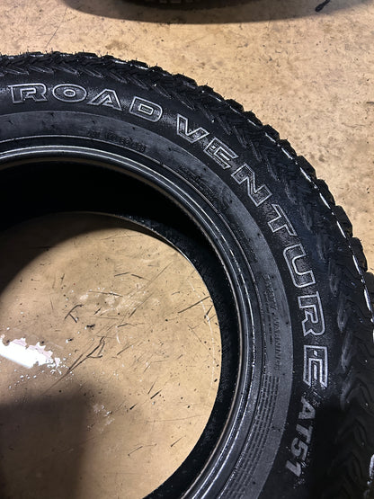 2 NOS KUMHO ROAD VENTURE AT51 BSW P 265 65 17 112T ALL TERRAIN TIRE 2205283