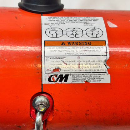 CM LODESTAR MODEL F 1/2-TON 16FPM 115V-1-60 10FT LIFT HEIGHT ELECTRIC CHAIN HOIST 2752NH-SH