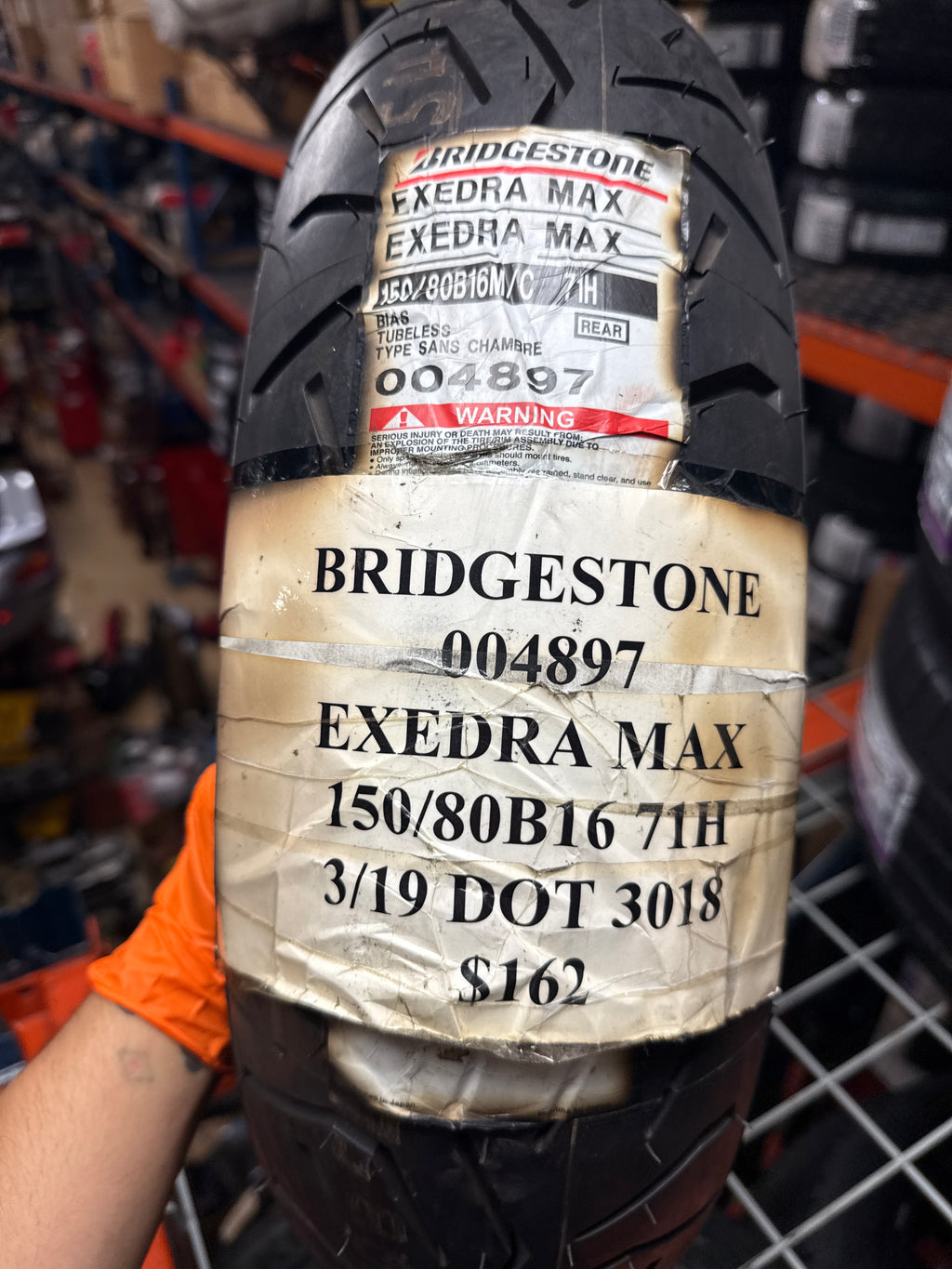 NOS BRIDGESTONE EXEDRA MAX 150 80 16 71H REAR MOTORCYCLE TIRE 004897