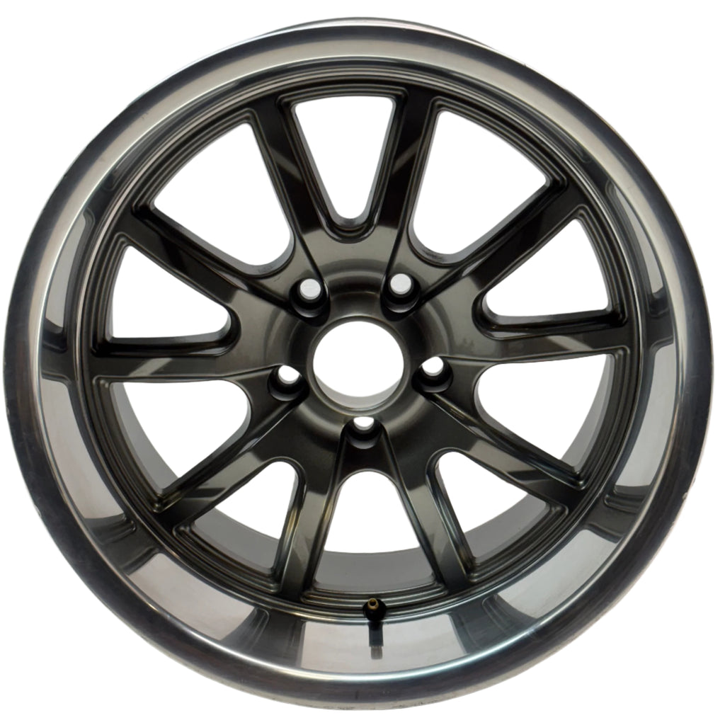 RIDLER 650 WHEEL 18X9.5 5X120.65 GLOSS GREY W/ POLISHED LIP 0MM 650-8961G