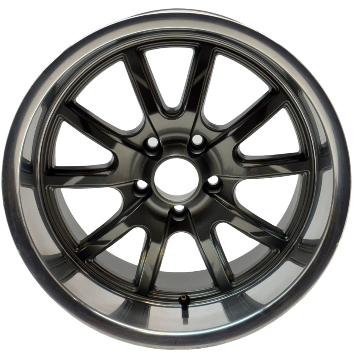 RIDLER 650 WHEEL 18X9.5 5X120.65 GLOSS GREY W/ POLISHED LIP 0MM 650-8961G