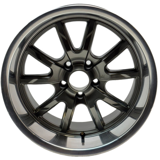 RIDLER 650 WHEEL 18X9.5 5X120.65 GLOSS GREY W/ POLISHED LIP 0MM 650-8961G