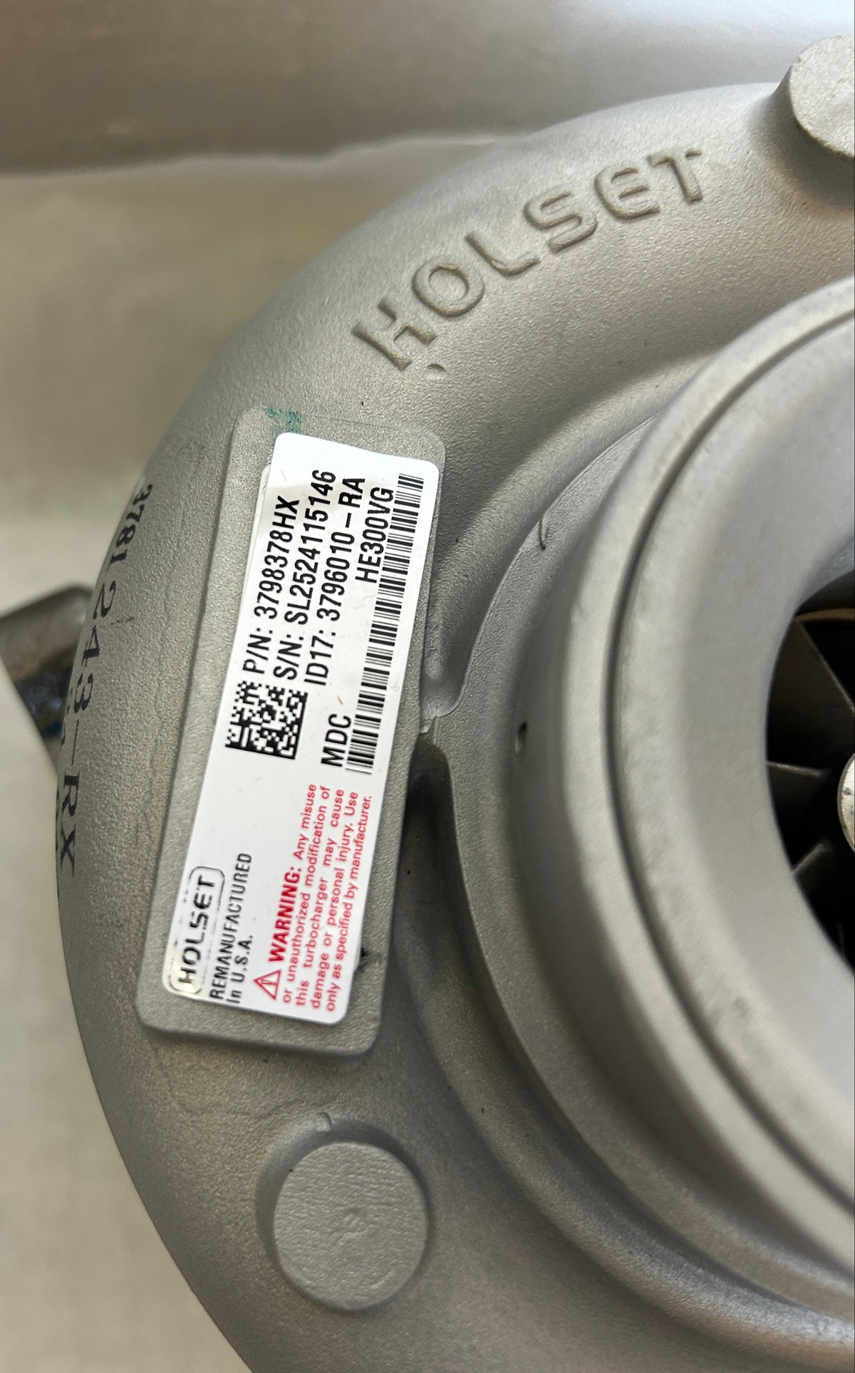REMANUFACTURED HOLSET CUMMINS ISB 6.7 TURBO HE351VE 3798378HX