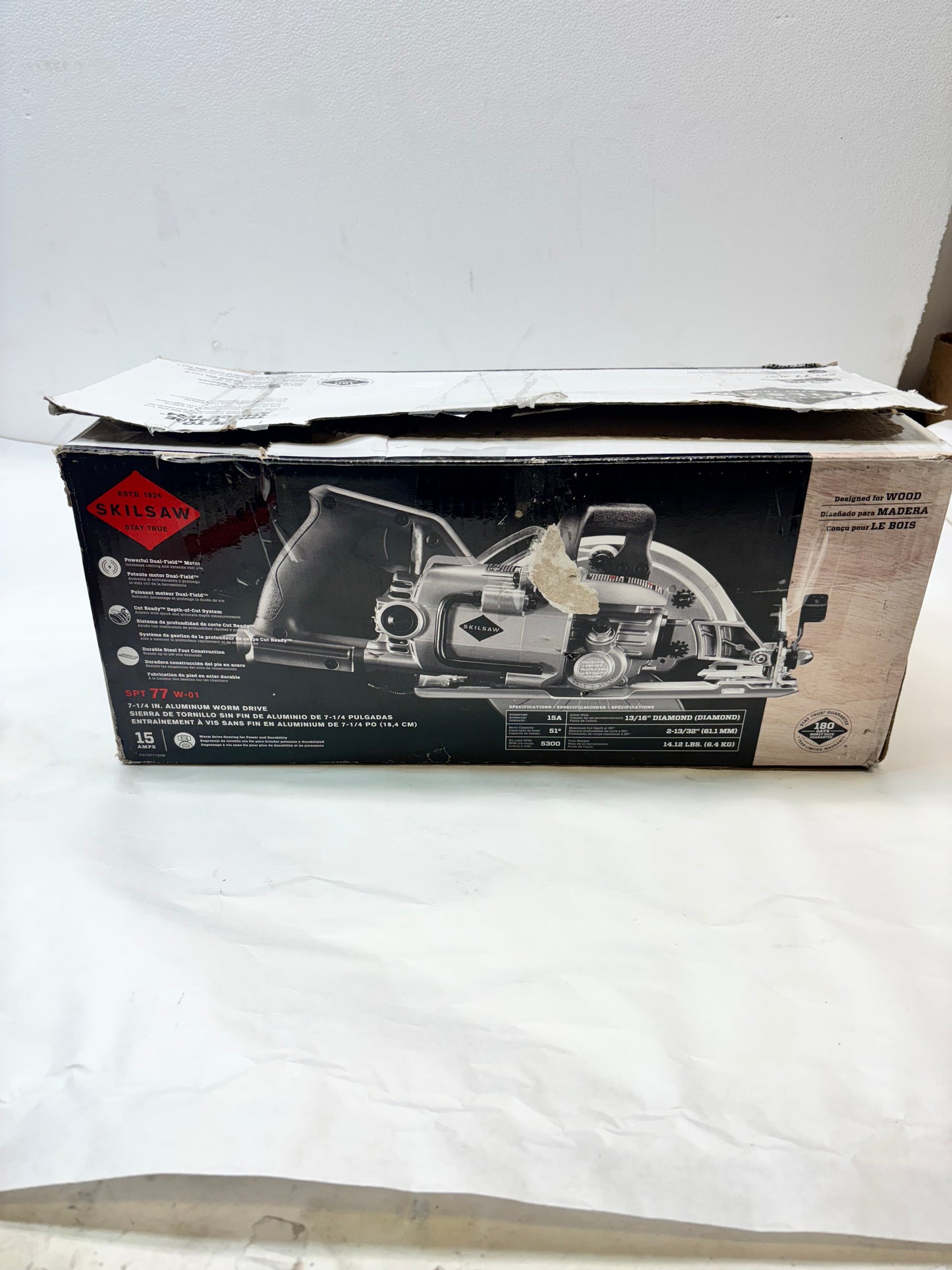 SKILSAW SPT77W-01 15-AMP 7-1/4-INCH ALUMINUM WORM DRIVE CIRCULAR SAW