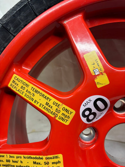 PORSCHE CAYENNE 11-18 SPARE WHEEL 18X6.5 ET28 5X130 TIRE 195/75R18 106P RED 7P0 601 027 A