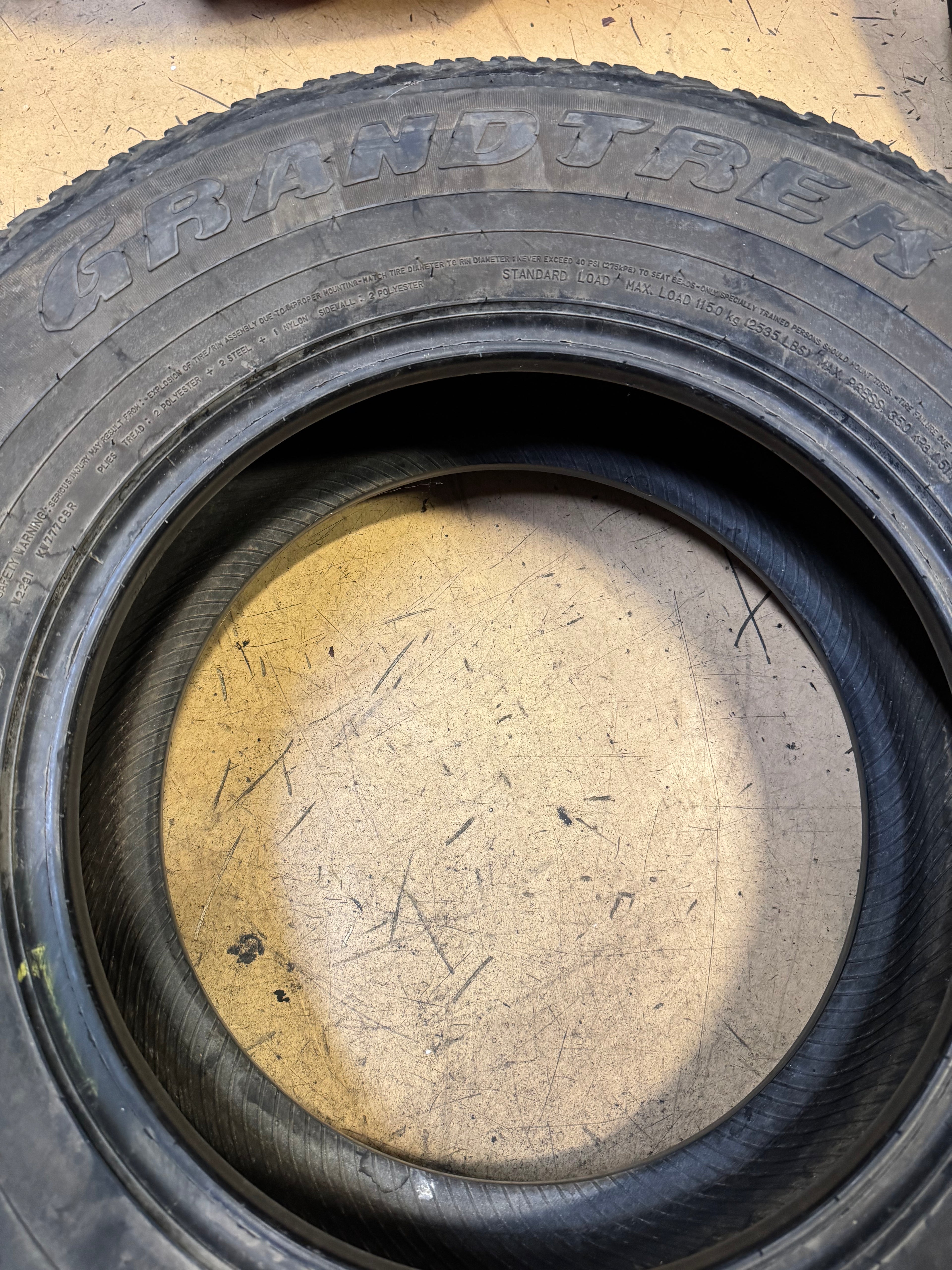 NOS DUNLOP GRANDTREK AT20 BSW P 265 70 17 113S ALL SEASON TIRE 290105041