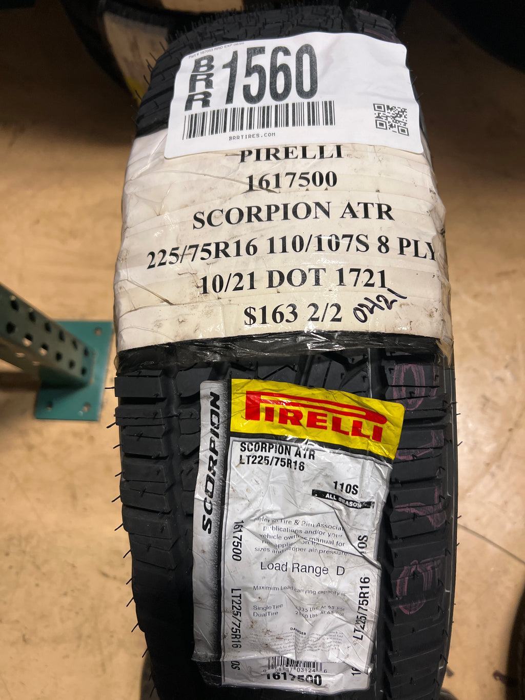 2 PIRELLI SCORPION ATR LT 225 75 16 110/107S LRD 8 PLY ALL TERRAIN  TIRES 1617500