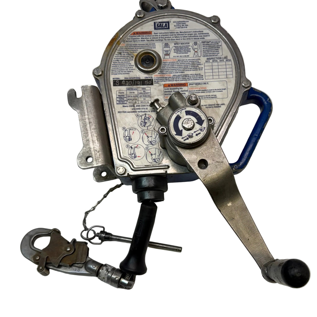 USED DBI-SALA SEALED-BLOK SELF-RETRACTING LIFELINE 3400922, 50 FT, SILVER