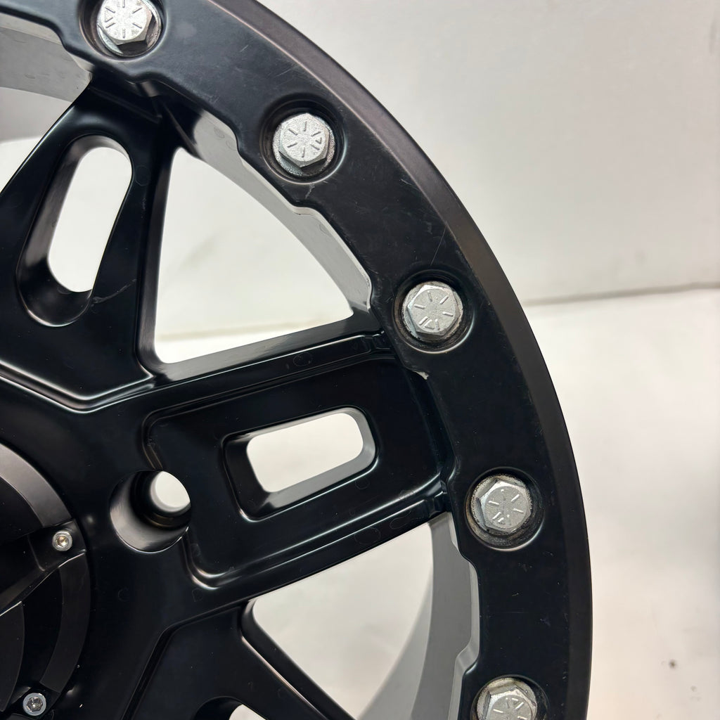 2 TUSK TD672 BLACK MATTER WHEELS 15X7 ET 30 4X6-1/4