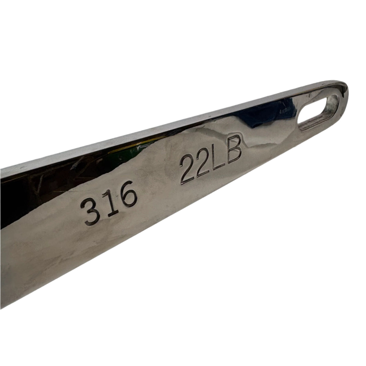 STAINLESS STEEL 316 DELTA ANCHOR 22LBS (10KG) MARINE GRADE WITH BOW SHACKLE