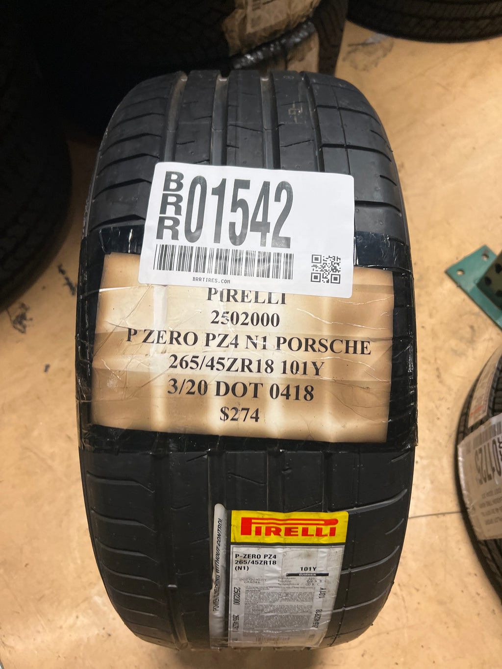 NOS PIRELLI P ZERO PZ4 (N1) PORSCHE P 265 45 18 101Y SL SUMMER TIRE 2502000