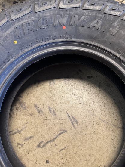 IRONMAN ALL COUNTRY A/T BSW P 265 75 16 116T ALL TERRAIN TIRE 91203