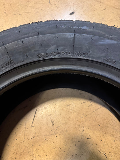 2 NOS UNIROYAL TIGER PAW ICE SNOW 3 BSW P 235 65 18 106T WINTER TIRE 73191