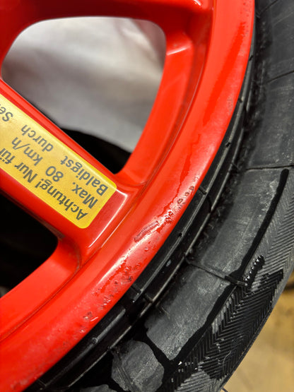 PORSCHE CAYENNE 11-18 SPARE WHEEL 18X6.5 ET28 5X130 TIRE 195/75R18 106P RED 7P0 601 027 A