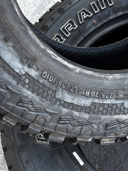 (TODO) (KSL ONYLY) 4 NOS FORCEUM MT08 PLUS LT 235 70 16 104/101Q LRC 6PLY MUD TERRAIN TIRE 1200046768 (Copy)