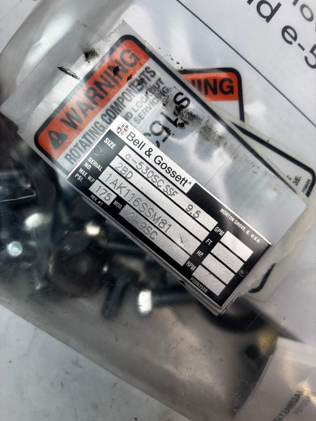 GOULDS WATER TECHNOLOGY E-530SC SERIES SWIMMING POOL PUMP AIK116SS