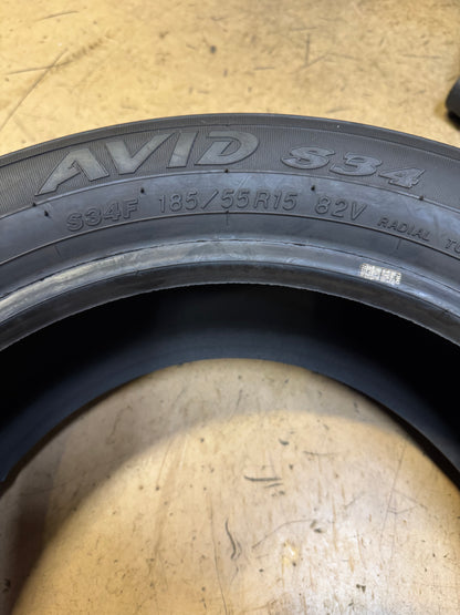 NOS YOKOHAMA AVID S34F BSW P 185 55 15 82V ALL SEASON TIRE 110193225