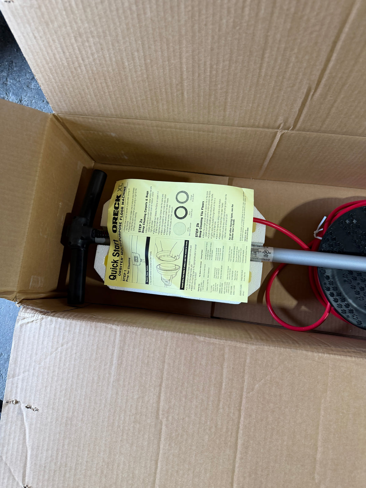 ORECK COMMERCIAL ORBITER HARD FLOOR CLEANER MACHINE GRAY/RED ORB550MC