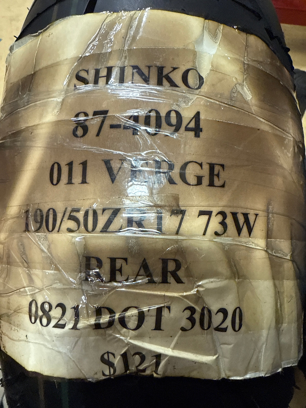 SHINKO 011 VERGE 190 50 17 73W REAR MOTORCYCE TIRE 87-4094