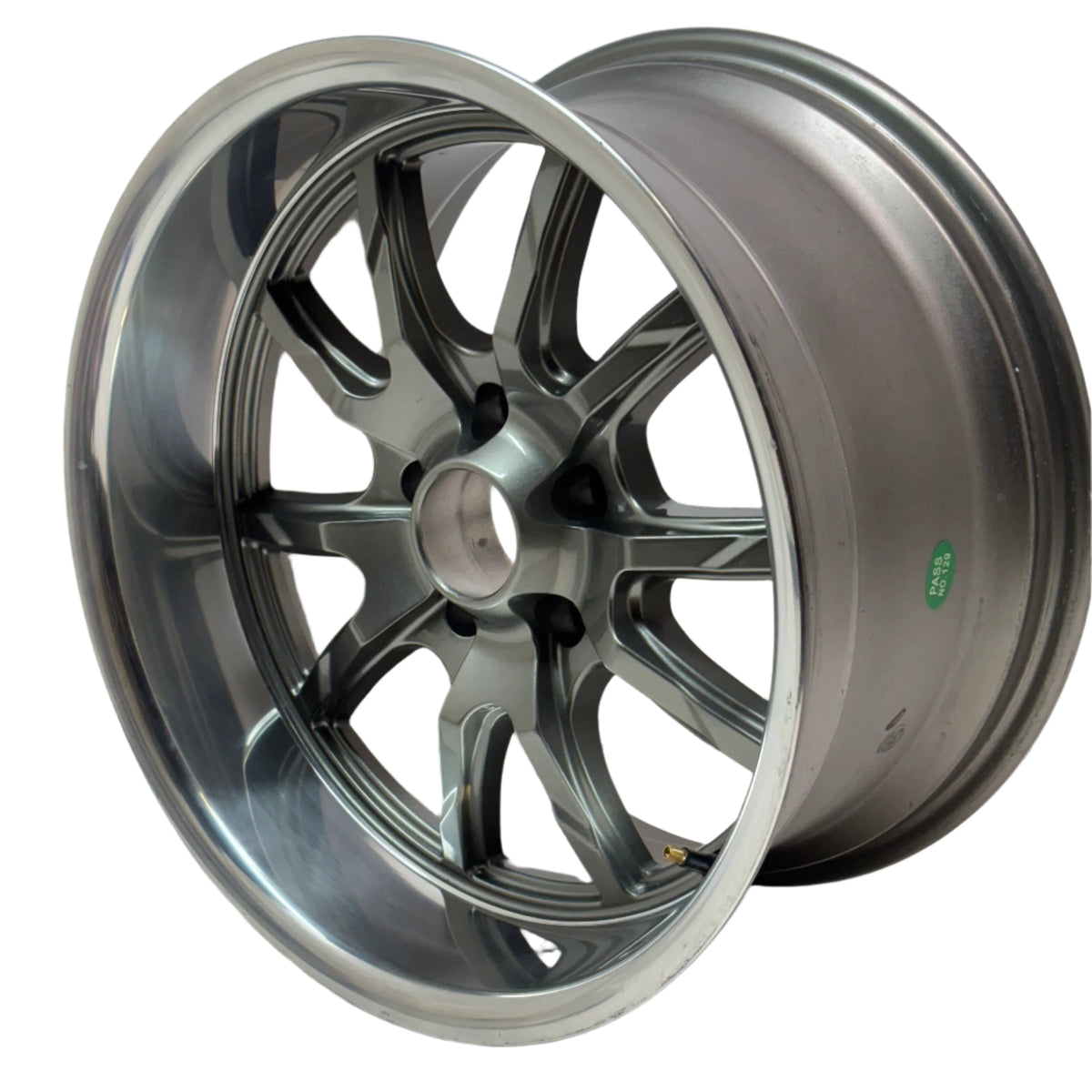 RIDLER 650 WHEEL 18X9.5 5X120.65 GLOSS GREY W/ POLISHED LIP 0MM 650-8961G