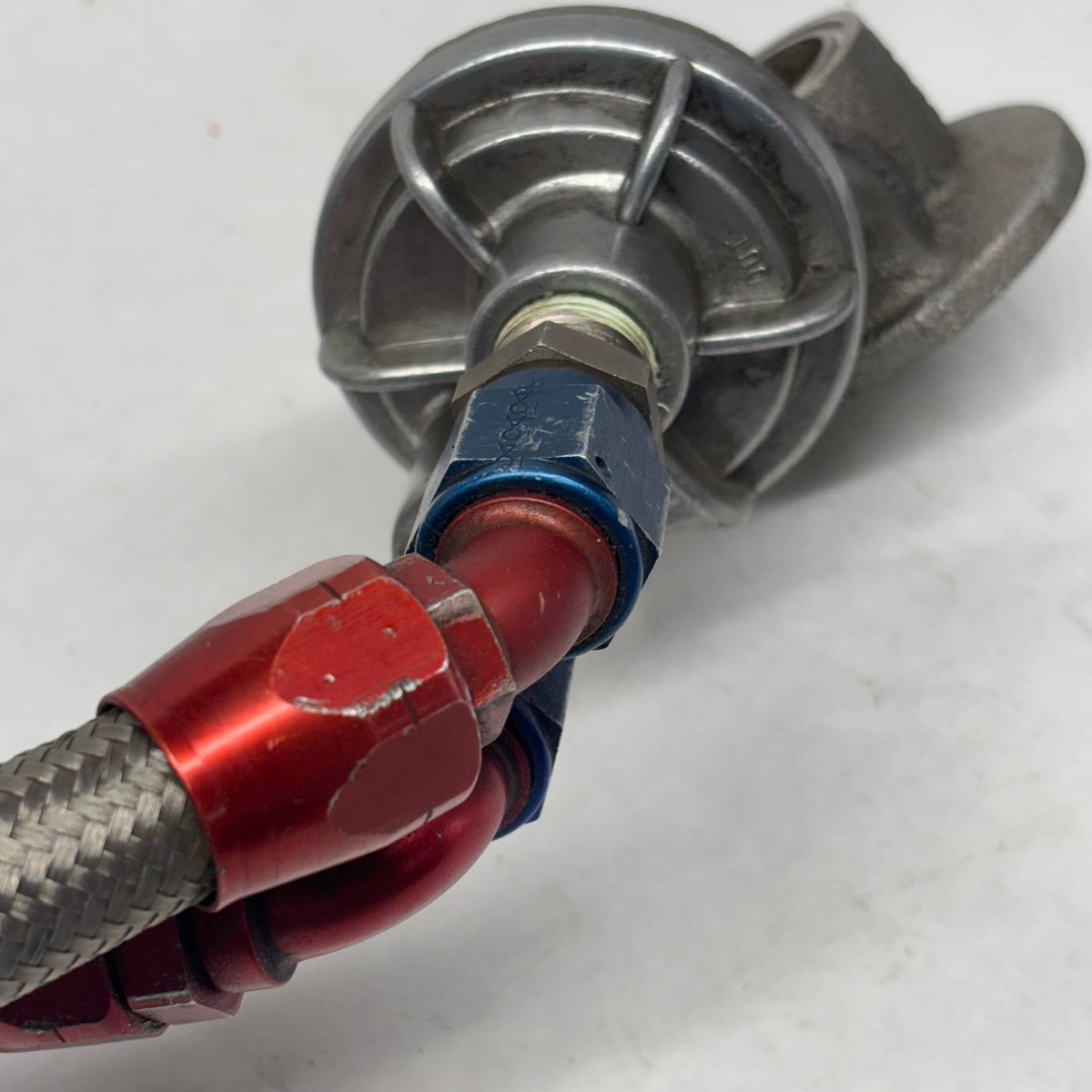 USED OEM FORD ENGINE OIL ADAPTER WITH HOSE AND OIL FILTER ADAPTER 4.0L F4UE6884BA