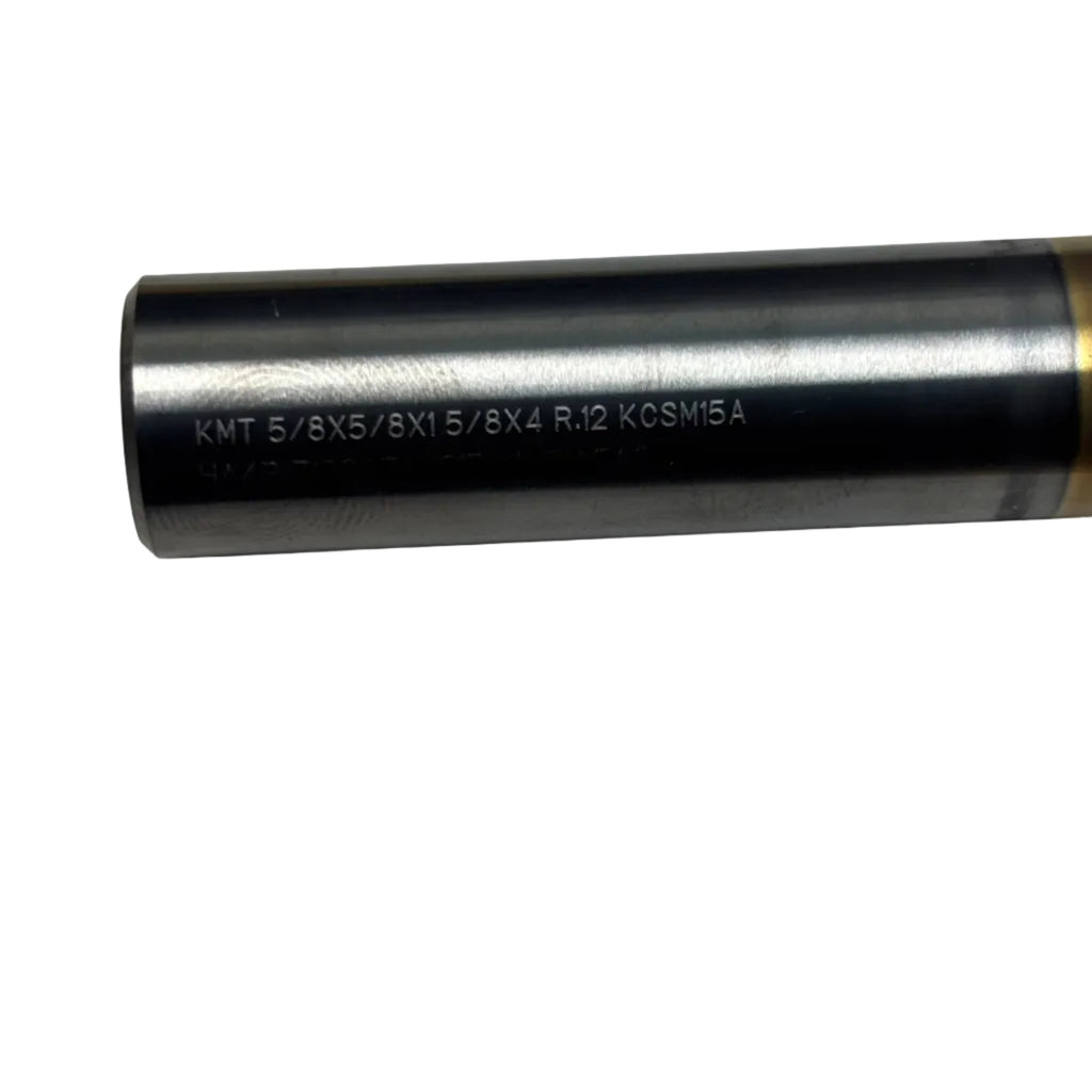 KENNAMETAL GRADE SOLID CARBIDE END MILL 5/8X5/8X1 5/8X4 R.12 KCSM15A