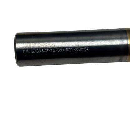KENNAMETAL GRADE SOLID CARBIDE END MILL 5/8X5/8X1 5/8X4 R.12 KCSM15A