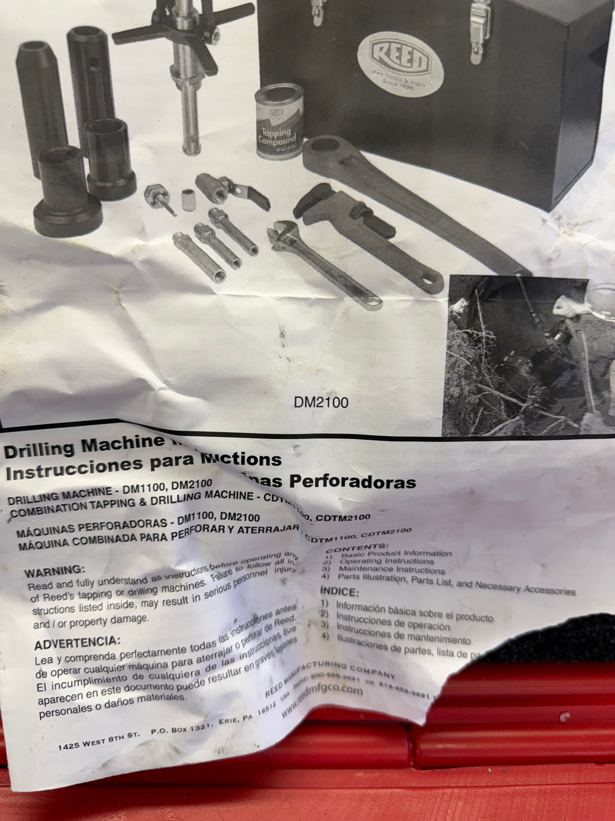 REED DRILLING MACHIN DM2100 (NEEDS FIX)