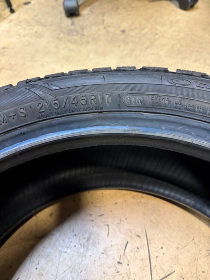 2 COOPER EVOLUTION WINTER BSW P 215 45 17 91H XL TIRE 166119006