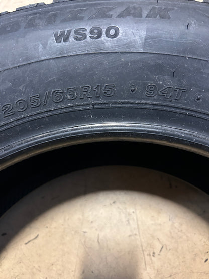 BRIDGESTONE BLIZZAK WS90 BSW P 205 65 15 94T WINTER TIRE 001171