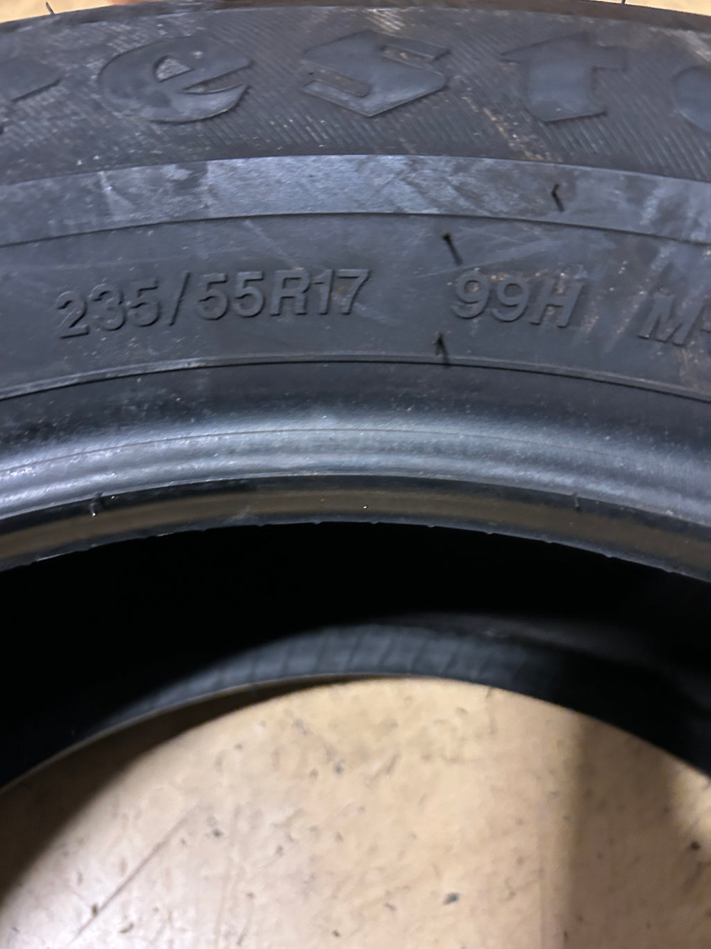 2 NOS FIRESTONE CHAMPION FUEL FIGHTER P 235 55 17 99H ALL SEASON TIRE 015641