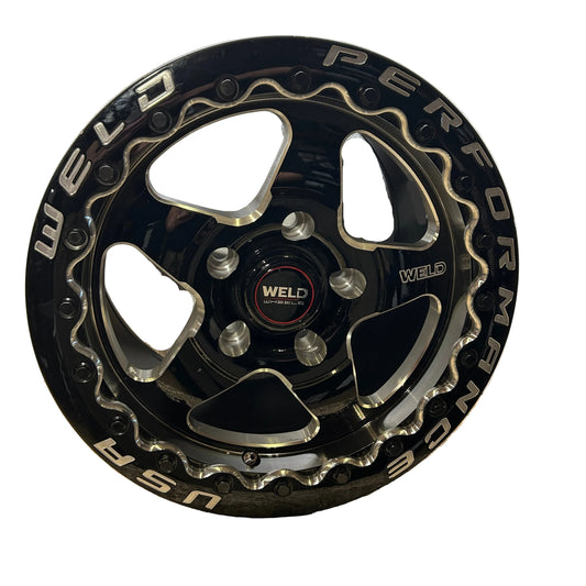 WELD RACING VENTURA BEAD LOCK 15X10 ET50 5X120.65 GLOSS BLACK WHEEL S904B0063P50