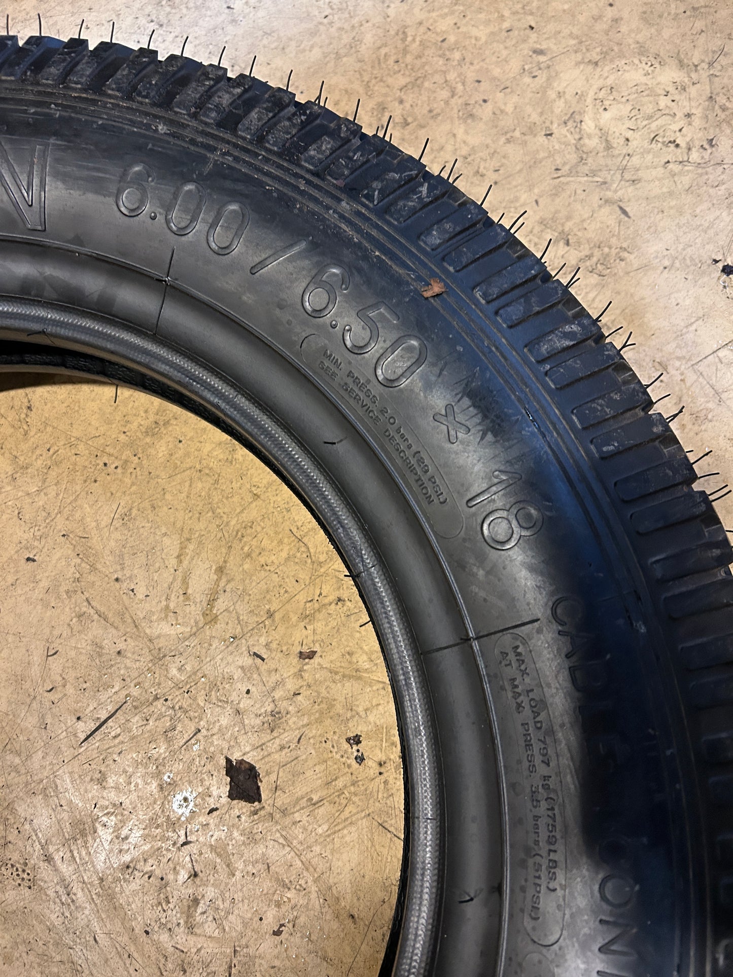 MICHELIN DOUBLE RIVET BSW 600 6.5 18 COKER TIRE 72500