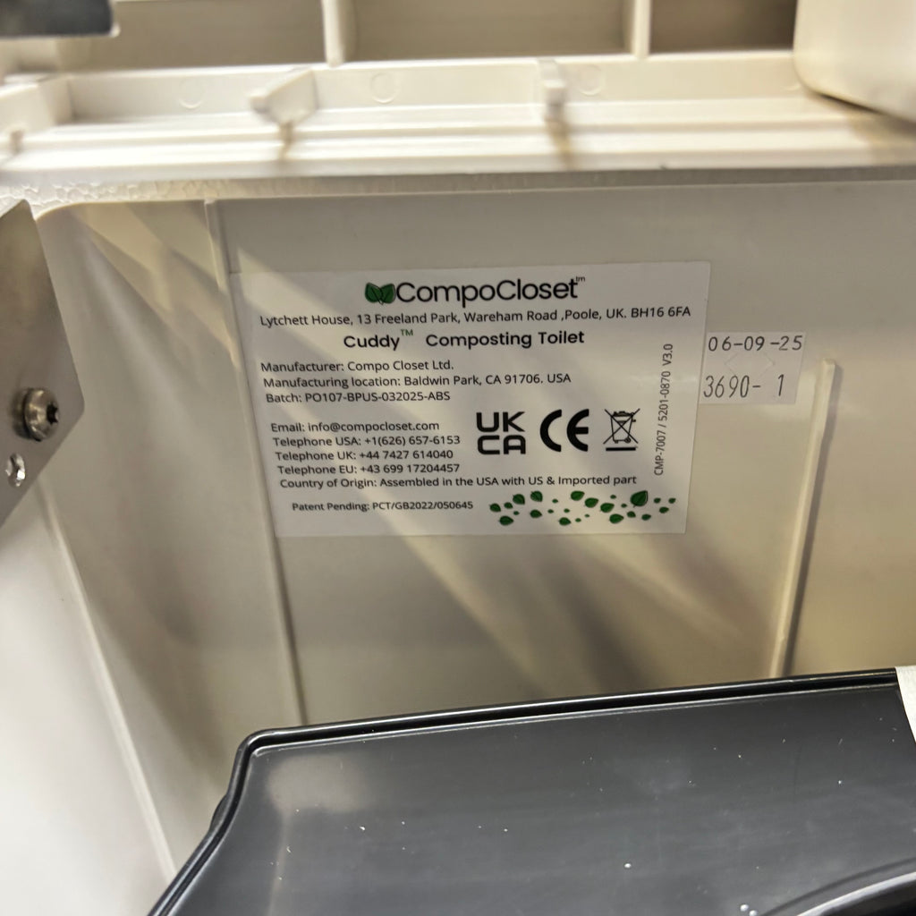 CUDDY COMPOSTING TOILET 3.9 GAL CAPACITY